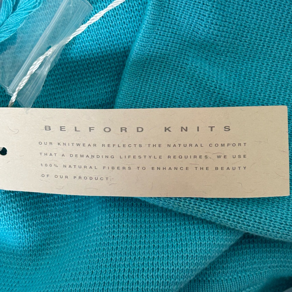 NWT 250.00 Belford 100% Pima Cotton turquoise jacket size large - Picture 7 of 7